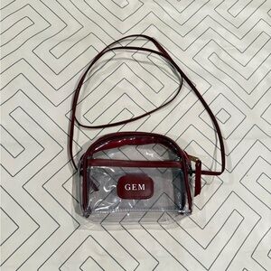 Jon Hart Design Burgundy Clear Crossbody Purse
